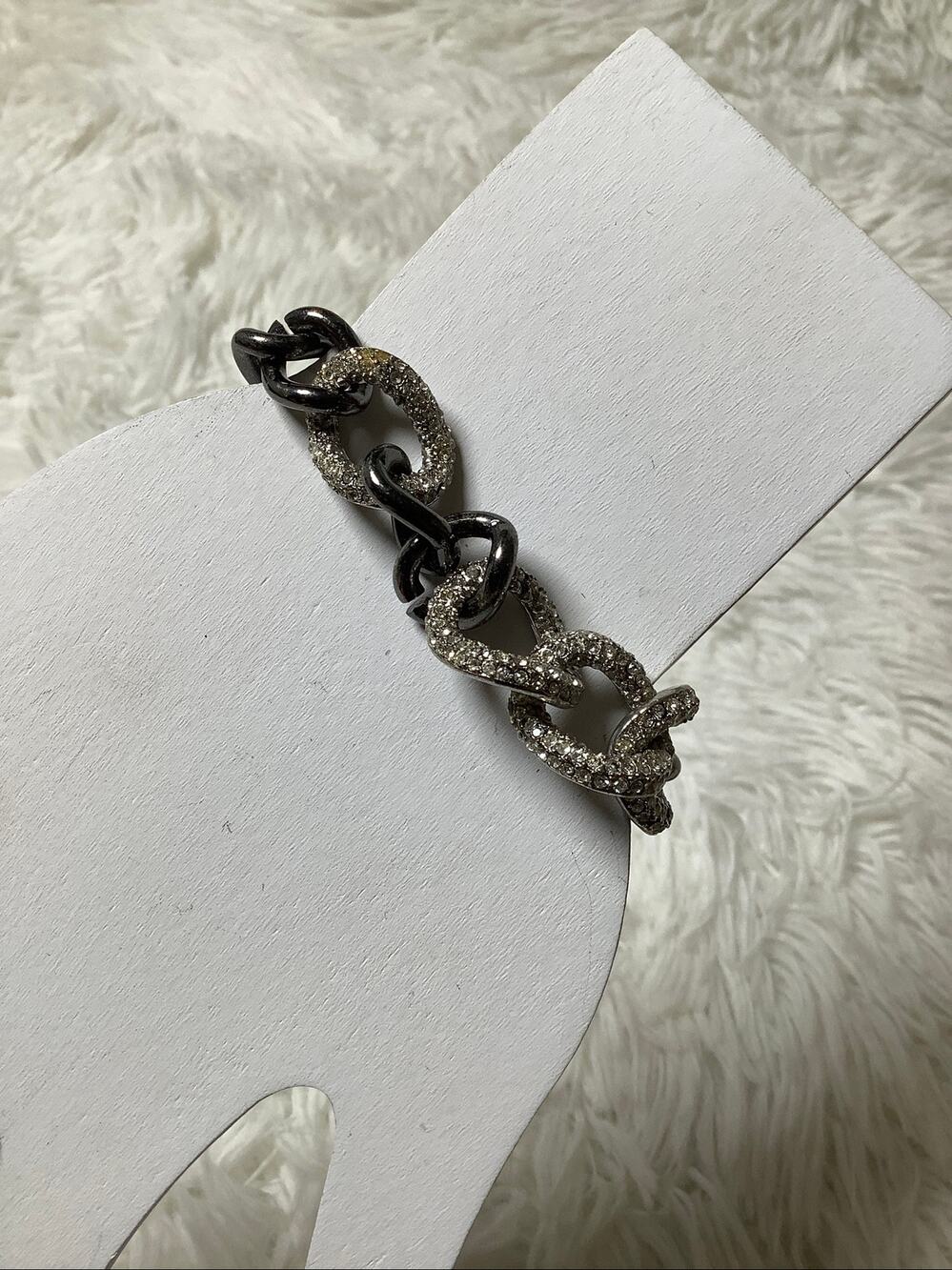JLO by Jennifer Lopez Chunky Chain Link Cubic Zirconium Studded Bracelet A5-50